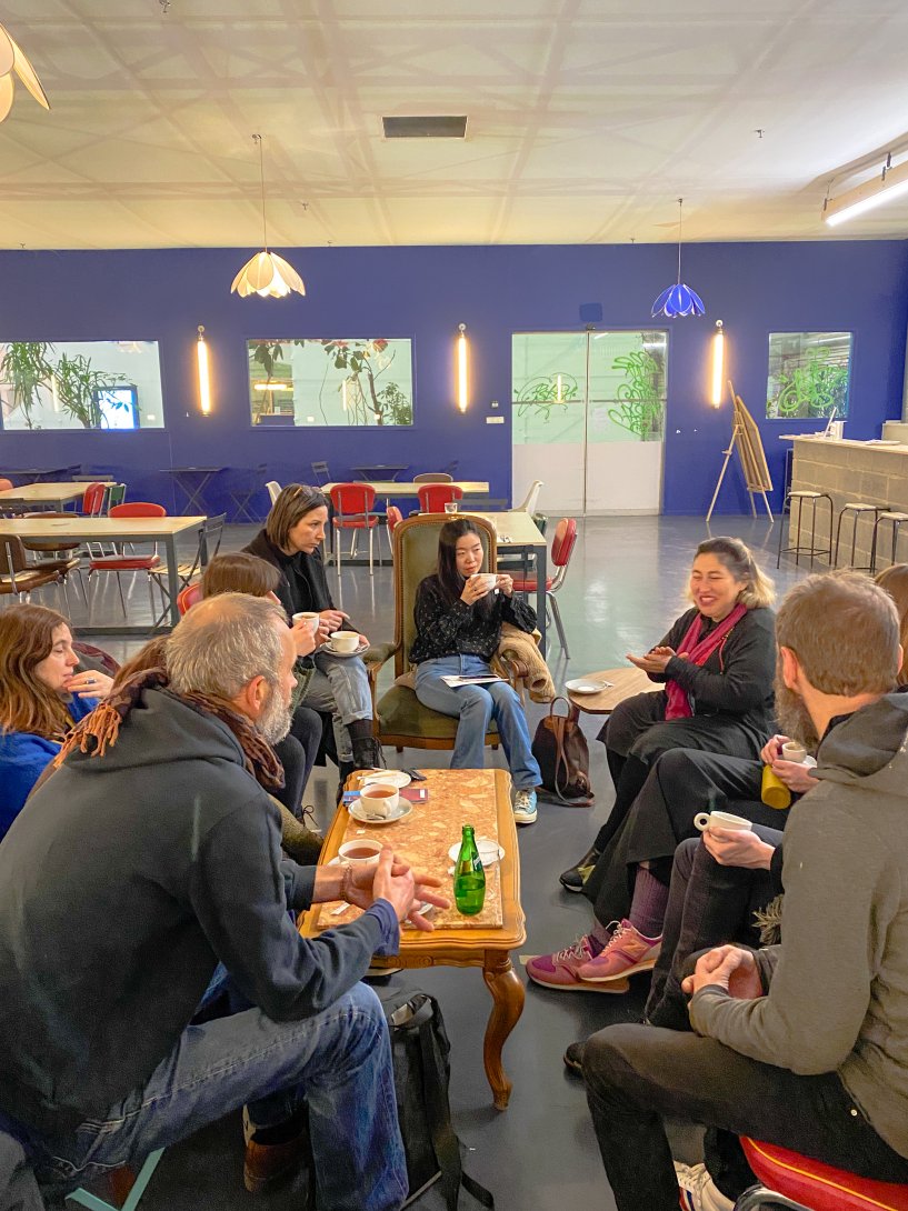 séjour de contact à Lyon, rencontre avec Frédérique Gautier, coordinatrice artistique de la biennale de Lyon, décembre 2022